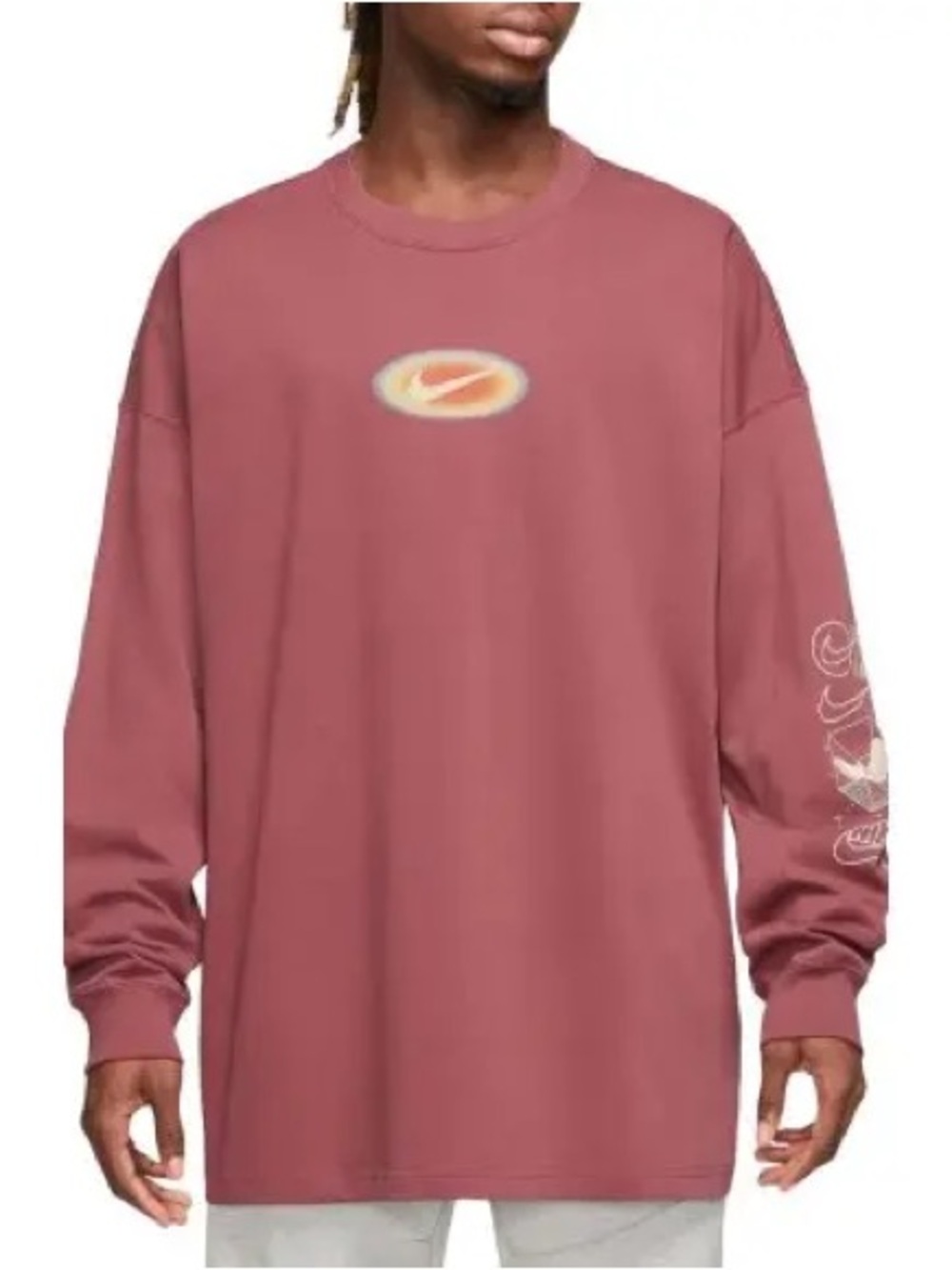 Nike Men’s Oversized Long Sleeve Crew Tee - Rose Pink